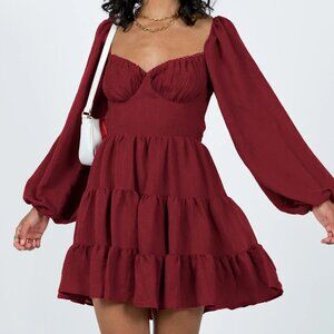 Long Sleeve Tiered Mini Dress